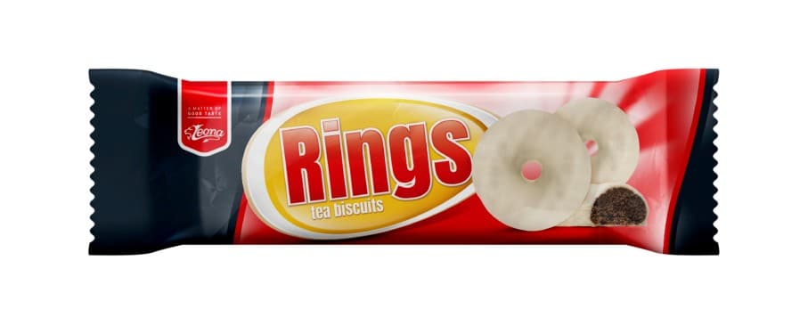 Rings Cocoa with White Compound Coating